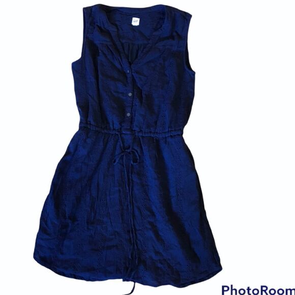 gap blue eyelet shirt dress vintage vibes - Picture 1 of 5